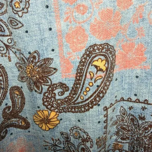 BILLY T Printed Bandana Print Denim Shirtdress - Picture 5 of 7